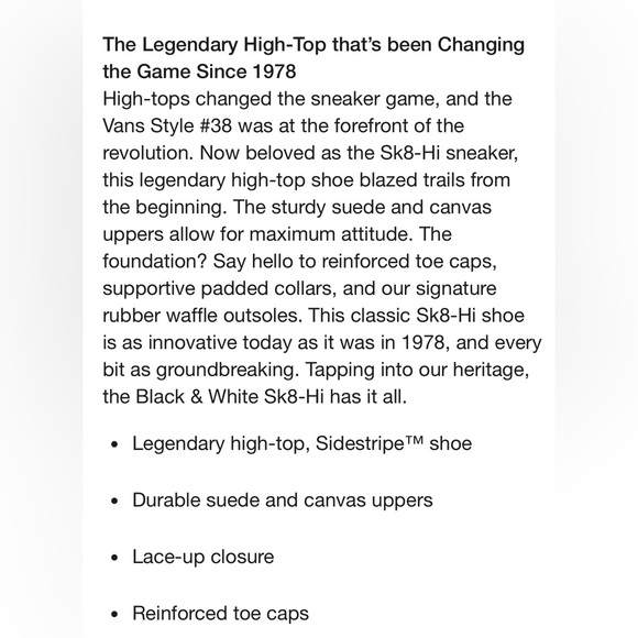 HP Vans Sk8-Hi Shoe Black Suede & Canvas. Men’s size 4, Women’s size 5 1/2. - Picture 6 of 7